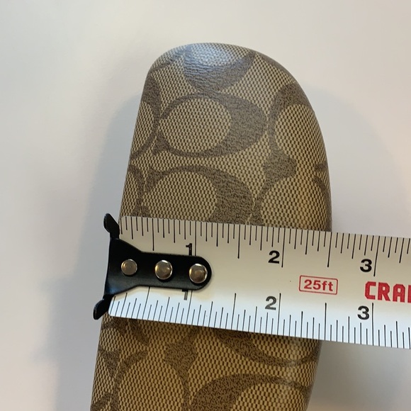 Coach logo brown & Tan faux leather medium hard shell clam case - Picture 10 of 10